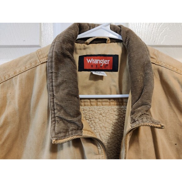 Wrangler Hero Sherpa Lined Denim Vest Size Men’s XL-Brown/Tan Color - Picture 8 of 12